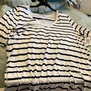 Torrid Black and White Striped Top